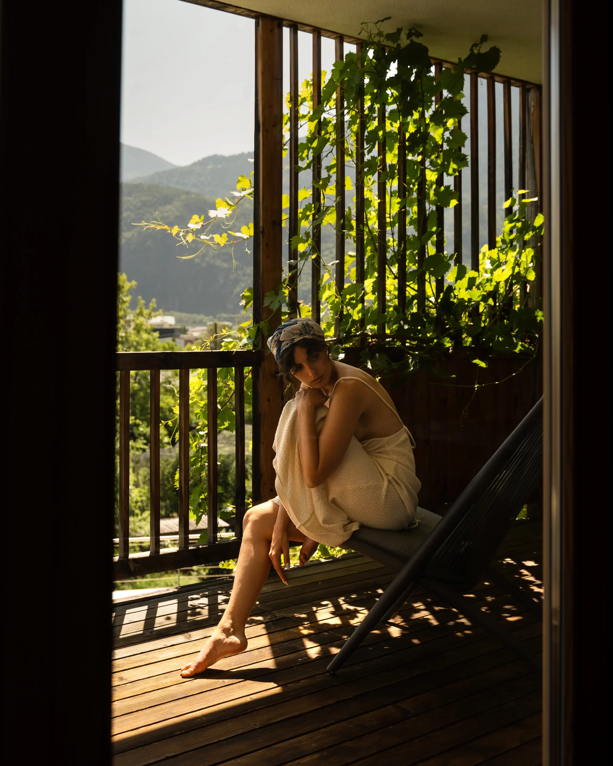 A woman relaxing in Theiner's Garten