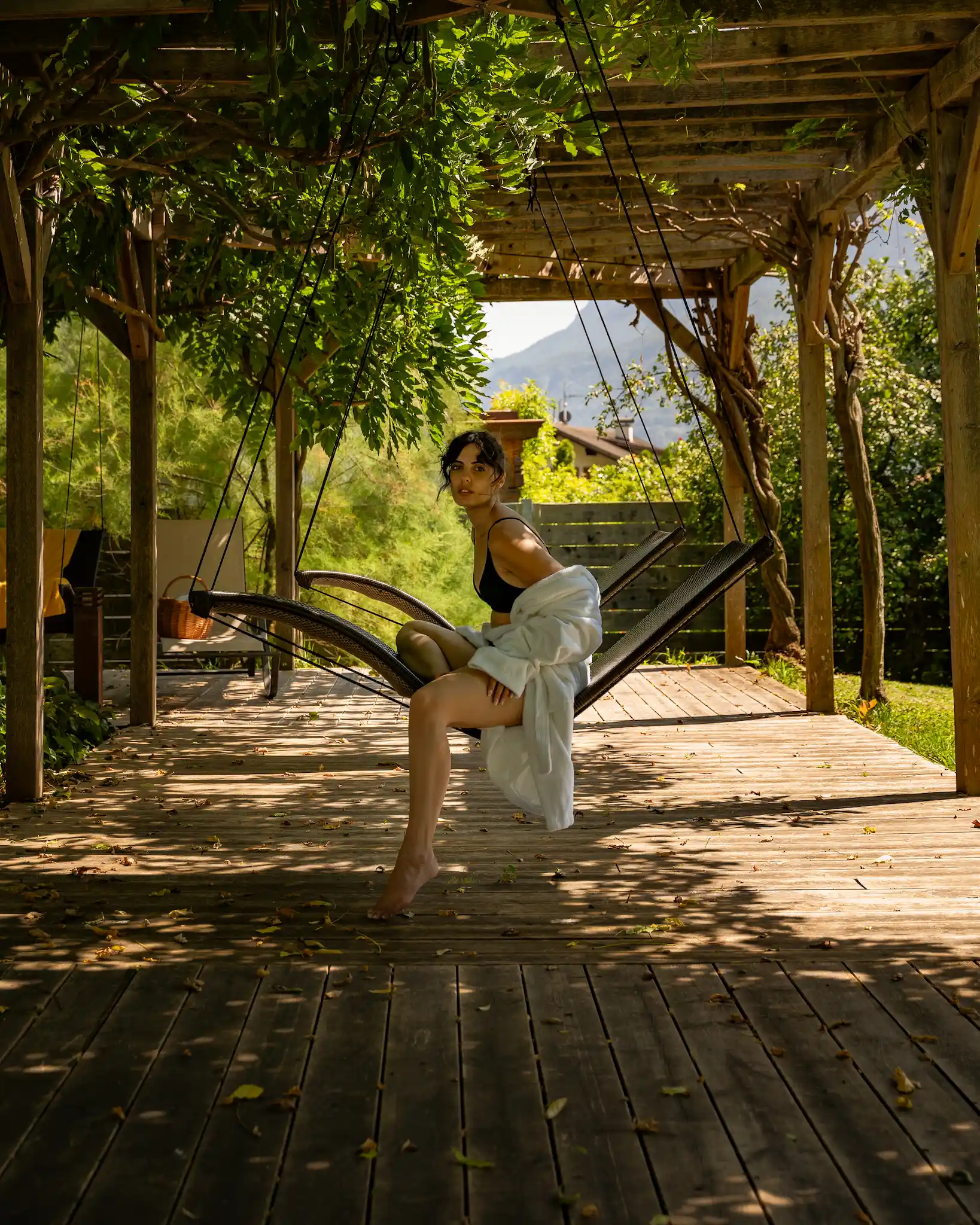 A woman relaxing in nature