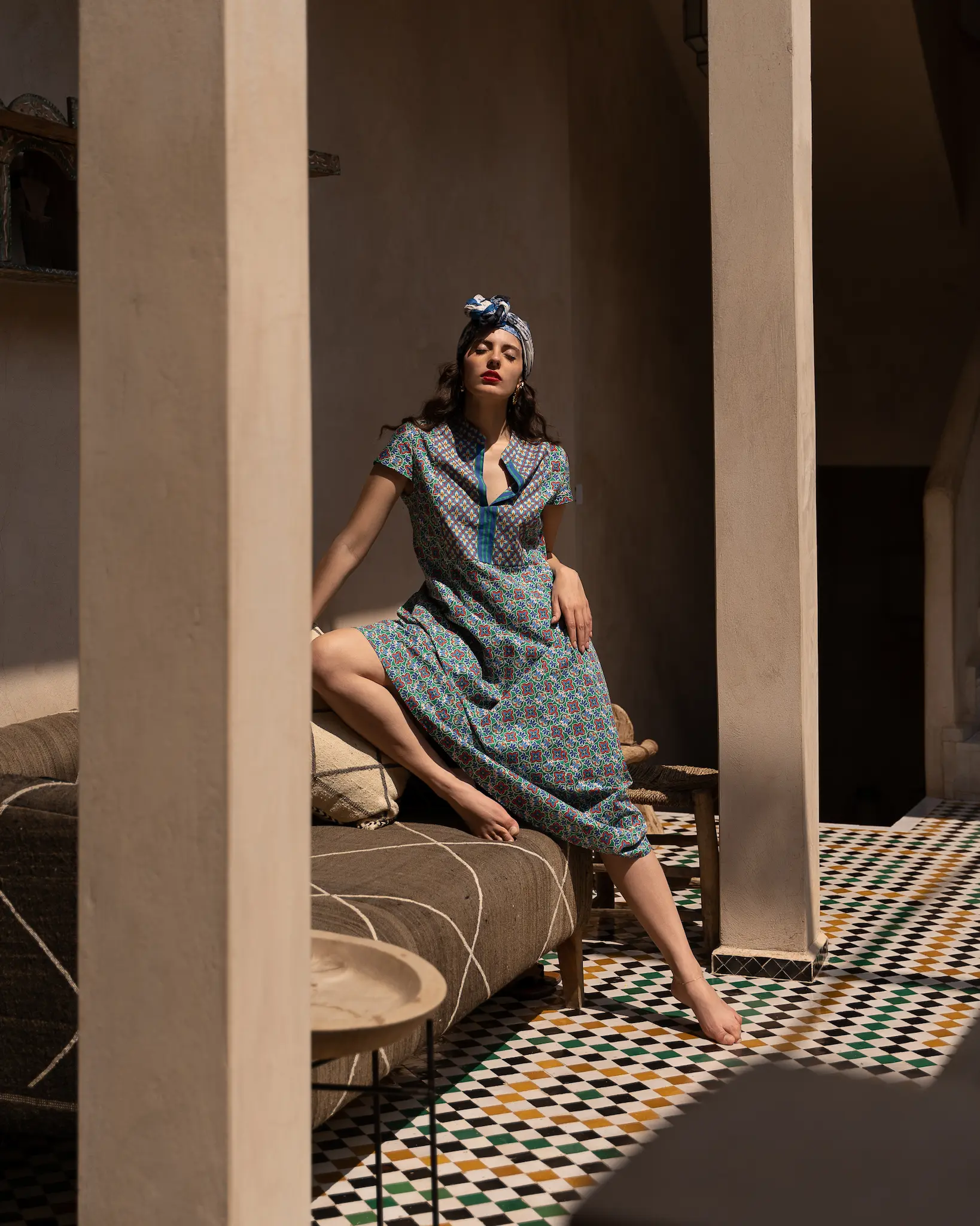 A woman posing for a fashion campaign