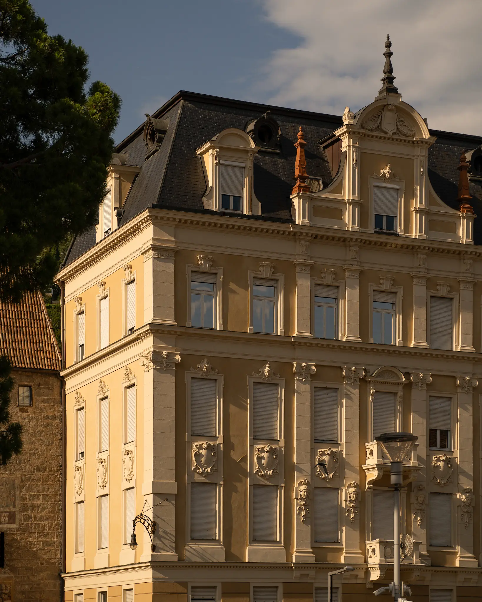 Merano palace in golden hour