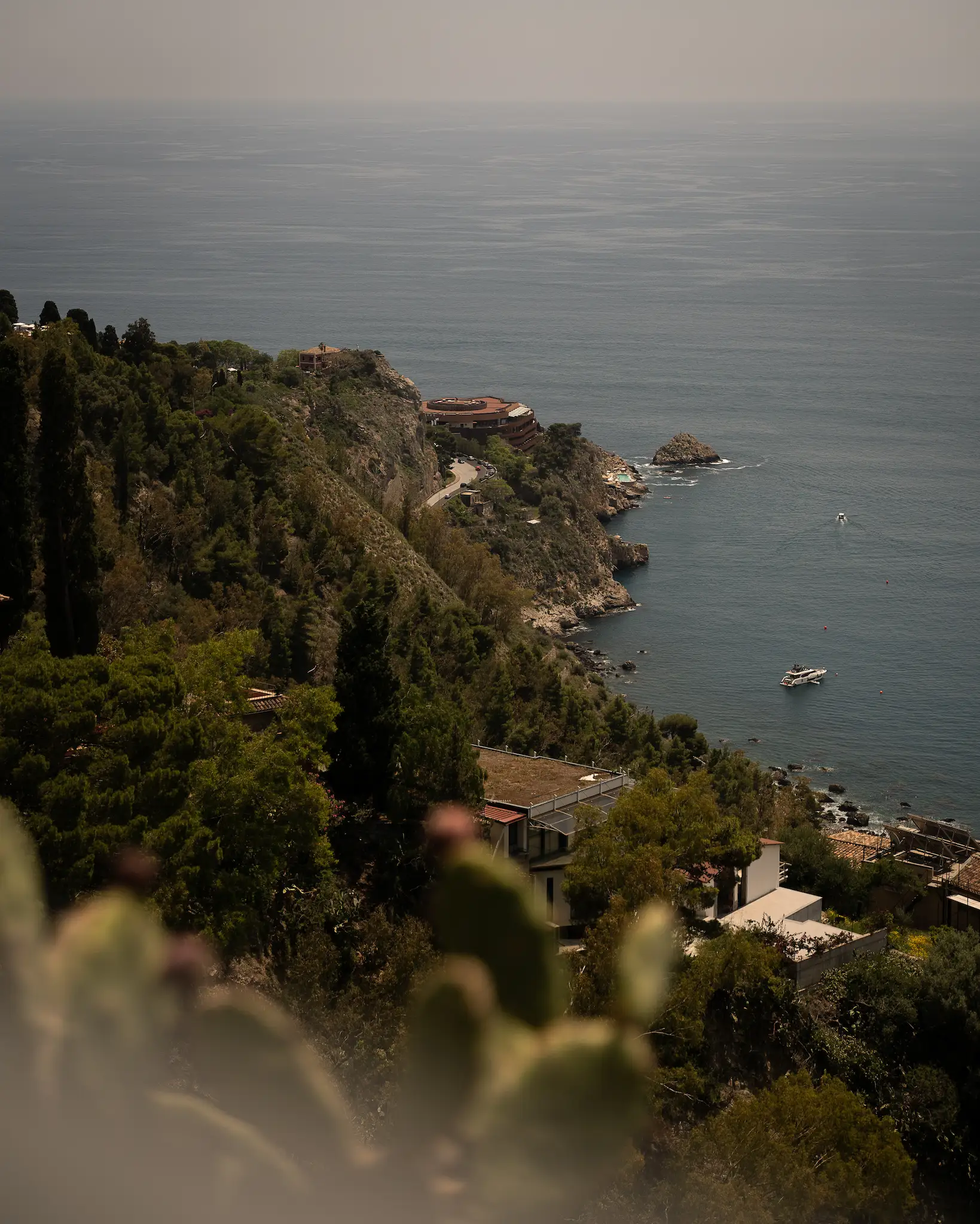 A sea view from Taormina's square