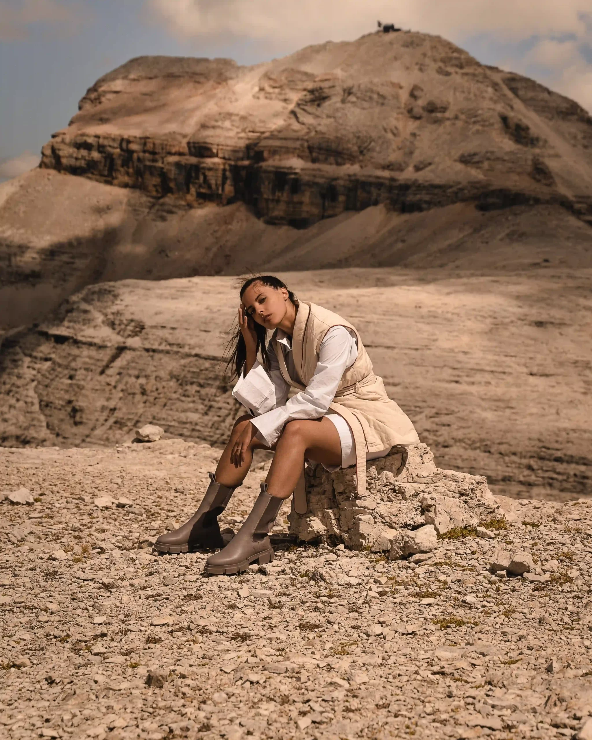 A woman on Pordoi with Copenhagen Studio